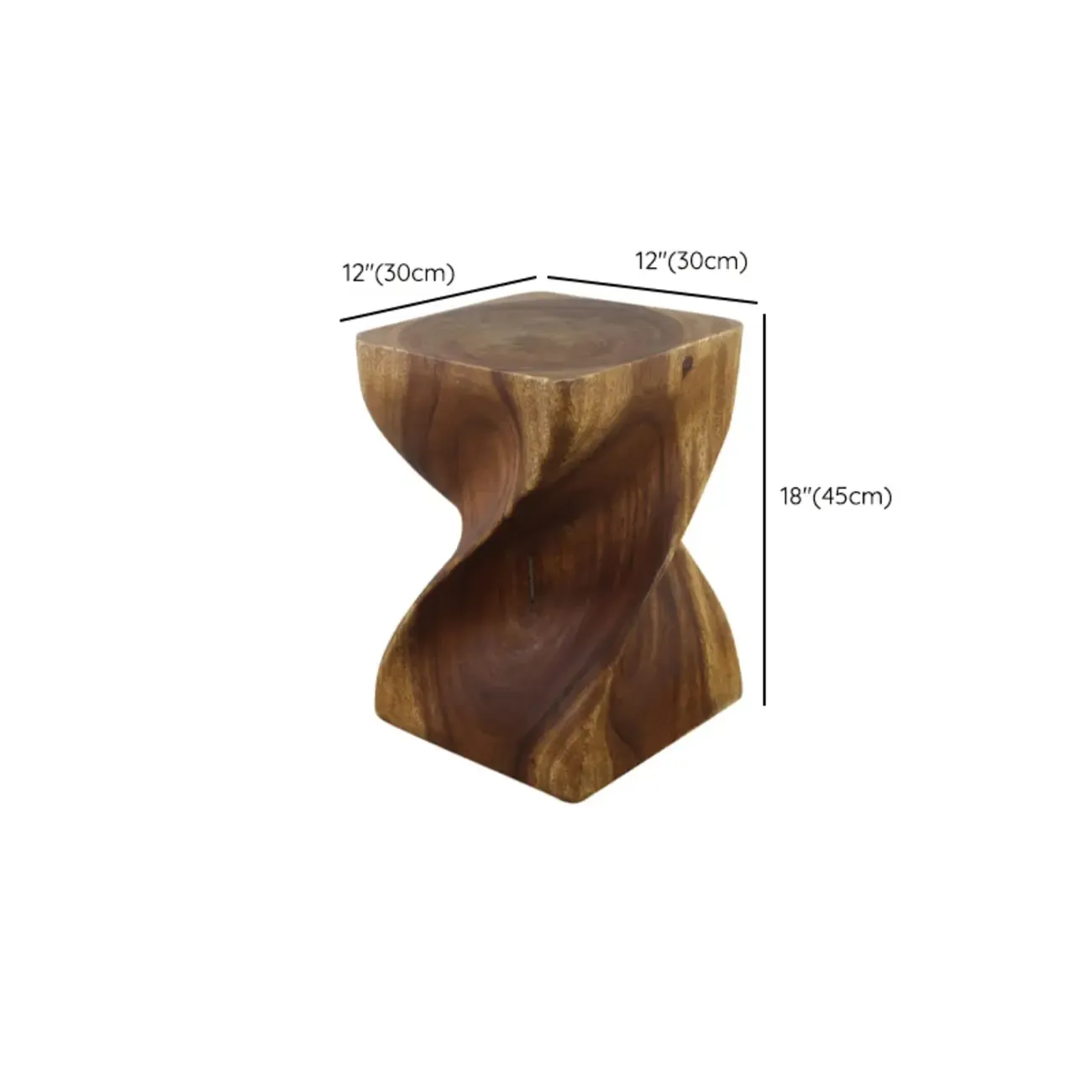 Wood Hour Glass End Table in an Art Deco Style #size