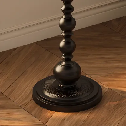 Trendy Metal Circular Side Table with Stump Base and Tray Top Image - 7