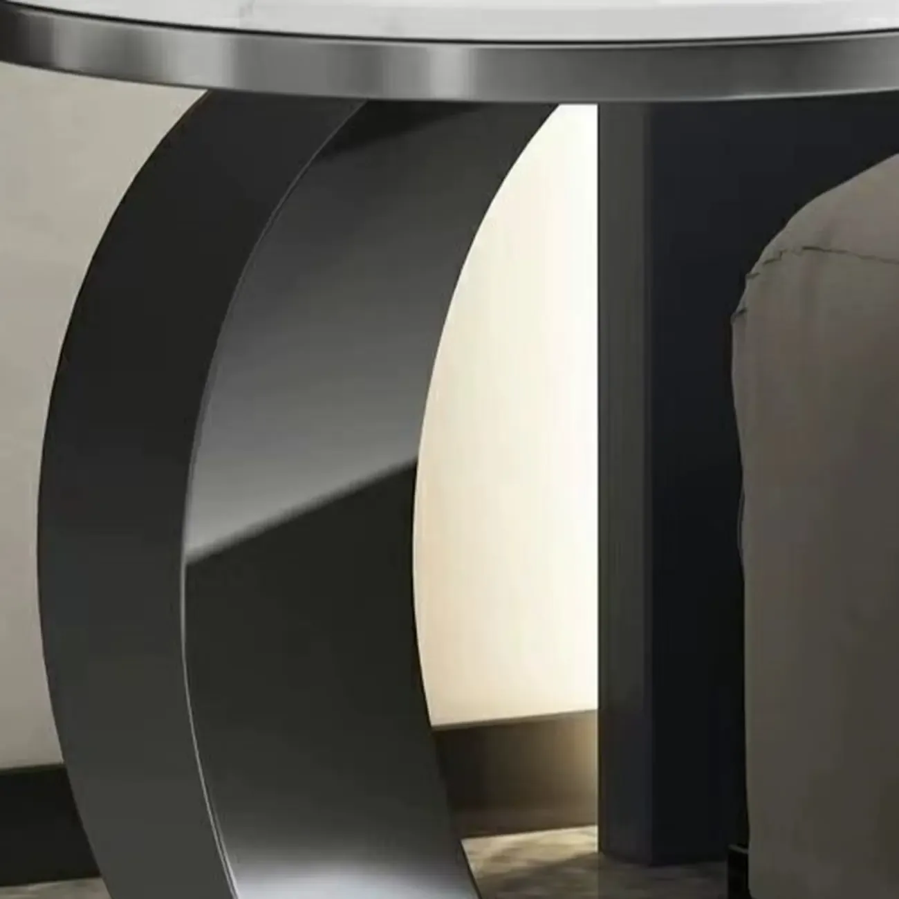 C-Shaped Small Round Coffee Table for the Balcony Image - 6