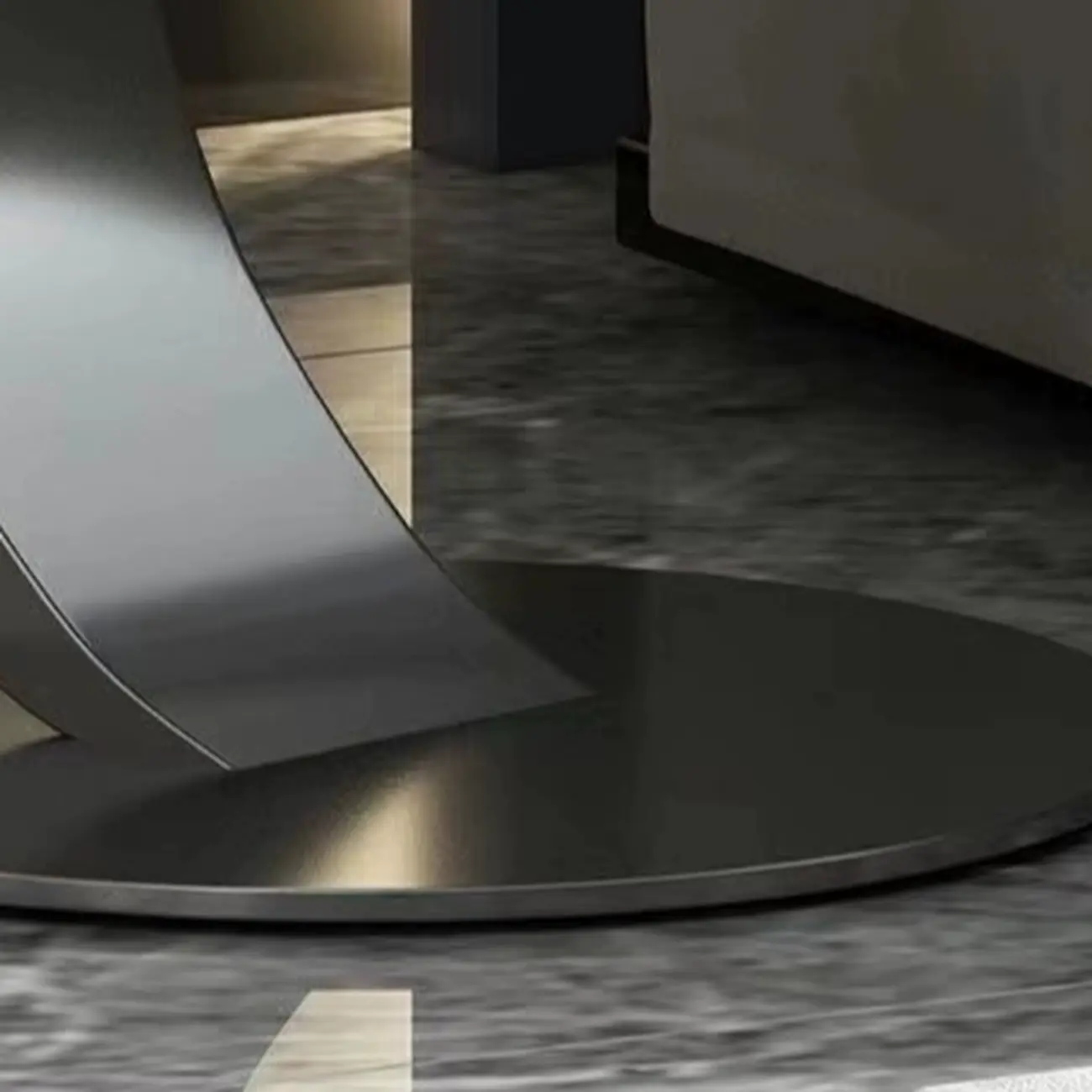 C-Shaped Small Round Coffee Table for the Balcony Image - 7 | homeyfad