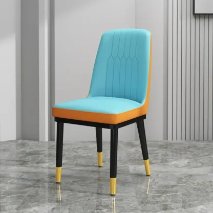 Trendy Faux Leather Upholstered Dining Chair High Back Armless Image - 24