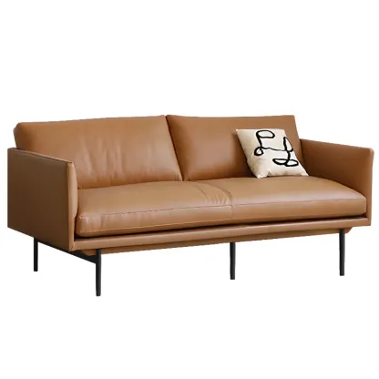 82.5" Brown Leath-Aire 3 Seater Sleeper Sofa Sofa with Pillow Back  Image - 2