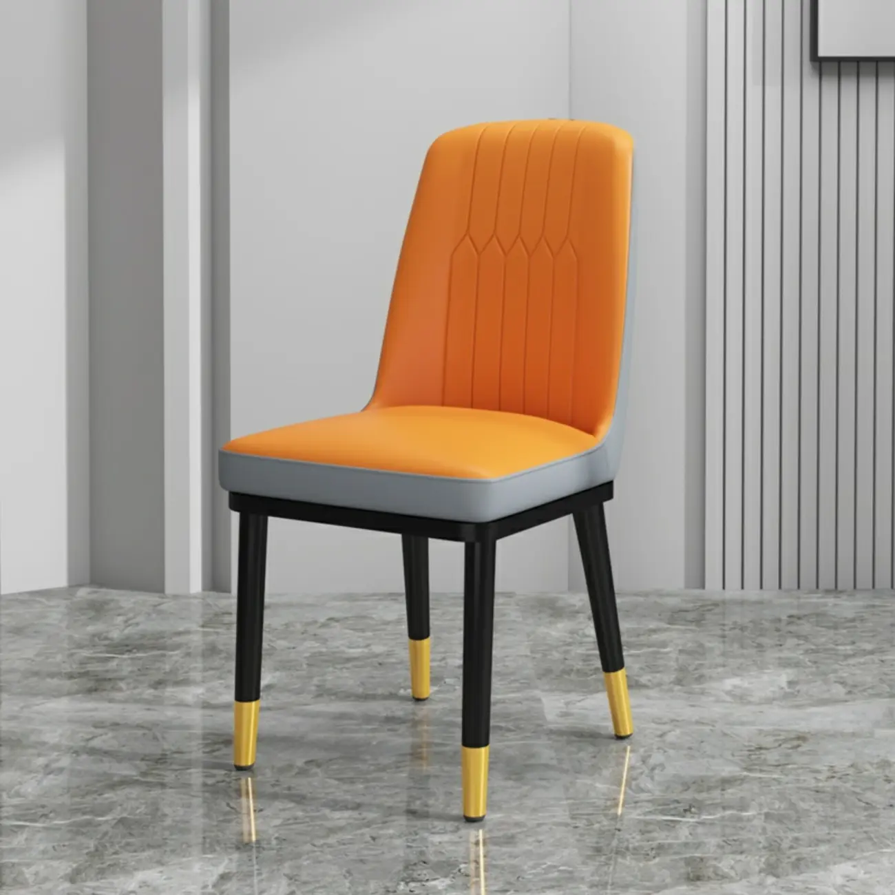 Trendy Faux Leather Upholstered Dining Chair High Back Armless Image - 28 | homeyfad