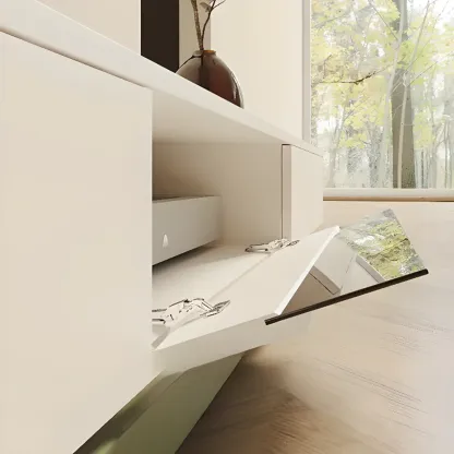 Durable Wooden TV Stand with Storage & Cable Management Image - 3