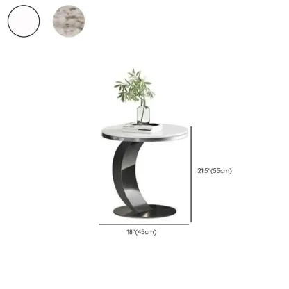 C-Shaped Small Round Coffee Table for the Balcony Image - 15