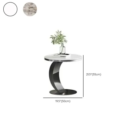 C-Shaped Small Round Coffee Table for the Balcony Image - 16