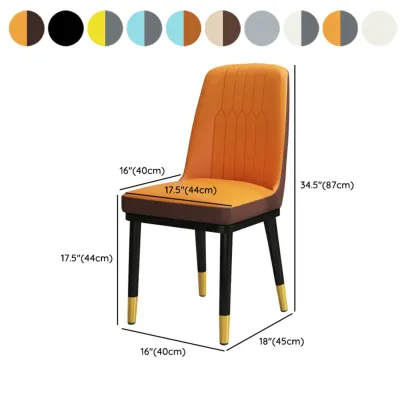 Trendy Faux Leather Upholstered Dining Chair High Back Armless Image - 32