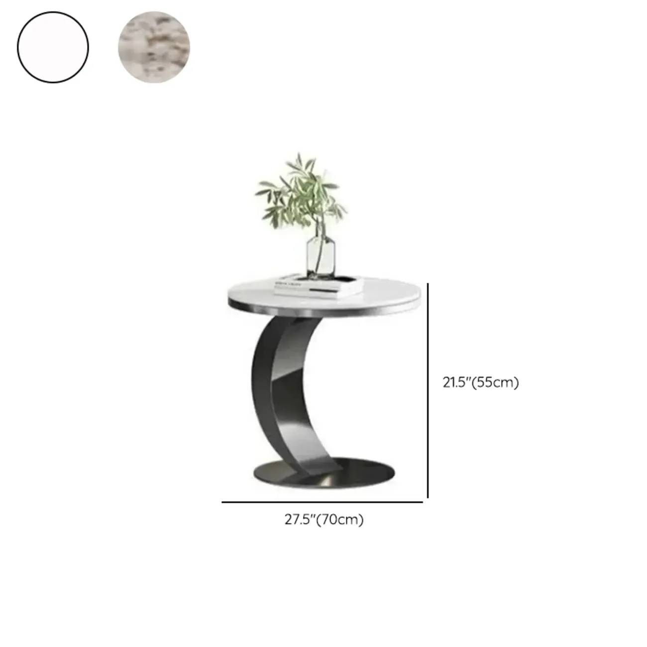 C-Shaped Small Round Coffee Table for the Balcony Image - 18