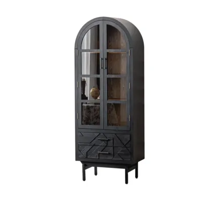 Retro Free-standing Black Kitchen Cabinet for Living Room  Image - 5