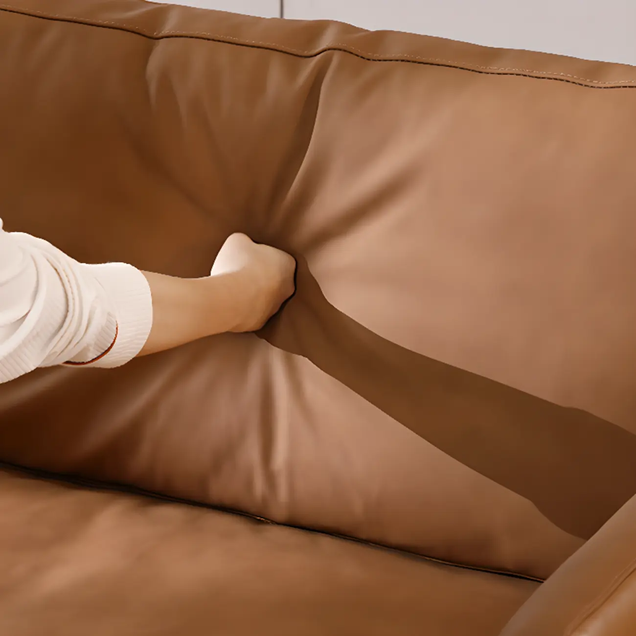 82.5" Brown Leath-Aire 3 Seater Sleeper Sofa Sofa with Pillow Back  Image - 10 | homeyfad