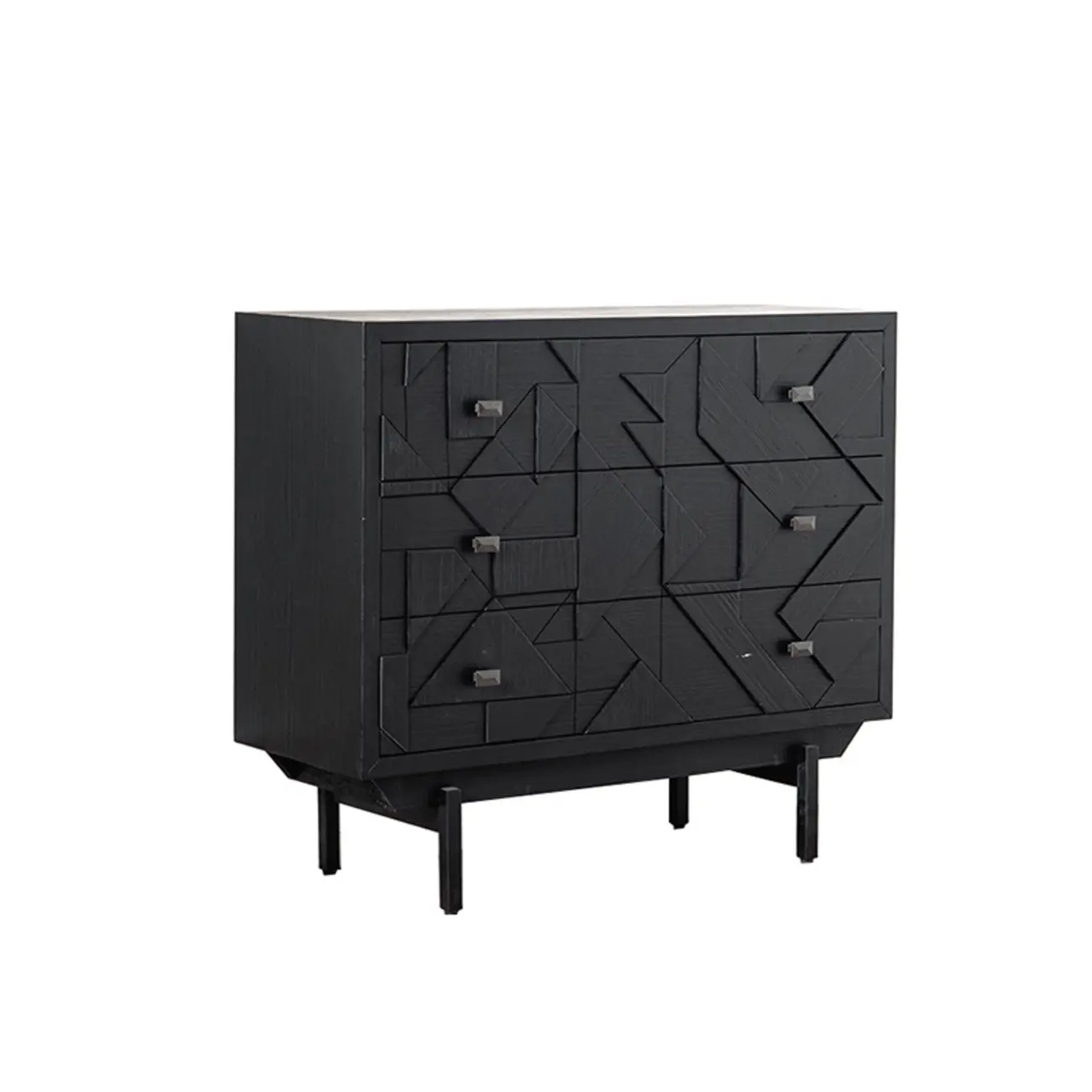 Retro Free-standing Black Kitchen Cabinet for Living Room  Image - 6 | homeyfad
