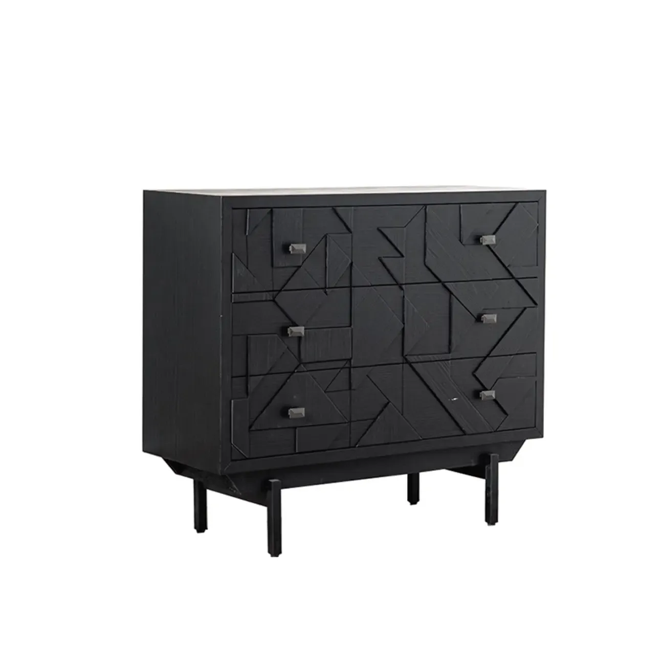 Retro Free-standing Black Kitchen Cabinet for Living Room  Image - 6