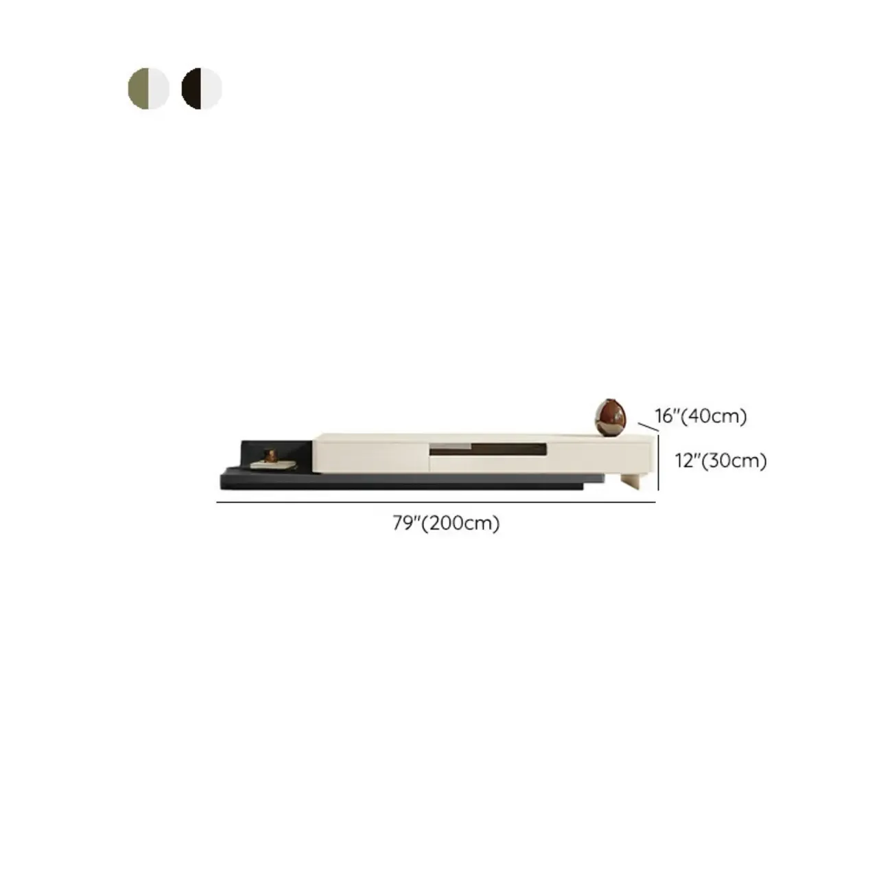 Durable Wooden TV Stand with Storage & Cable Management #size