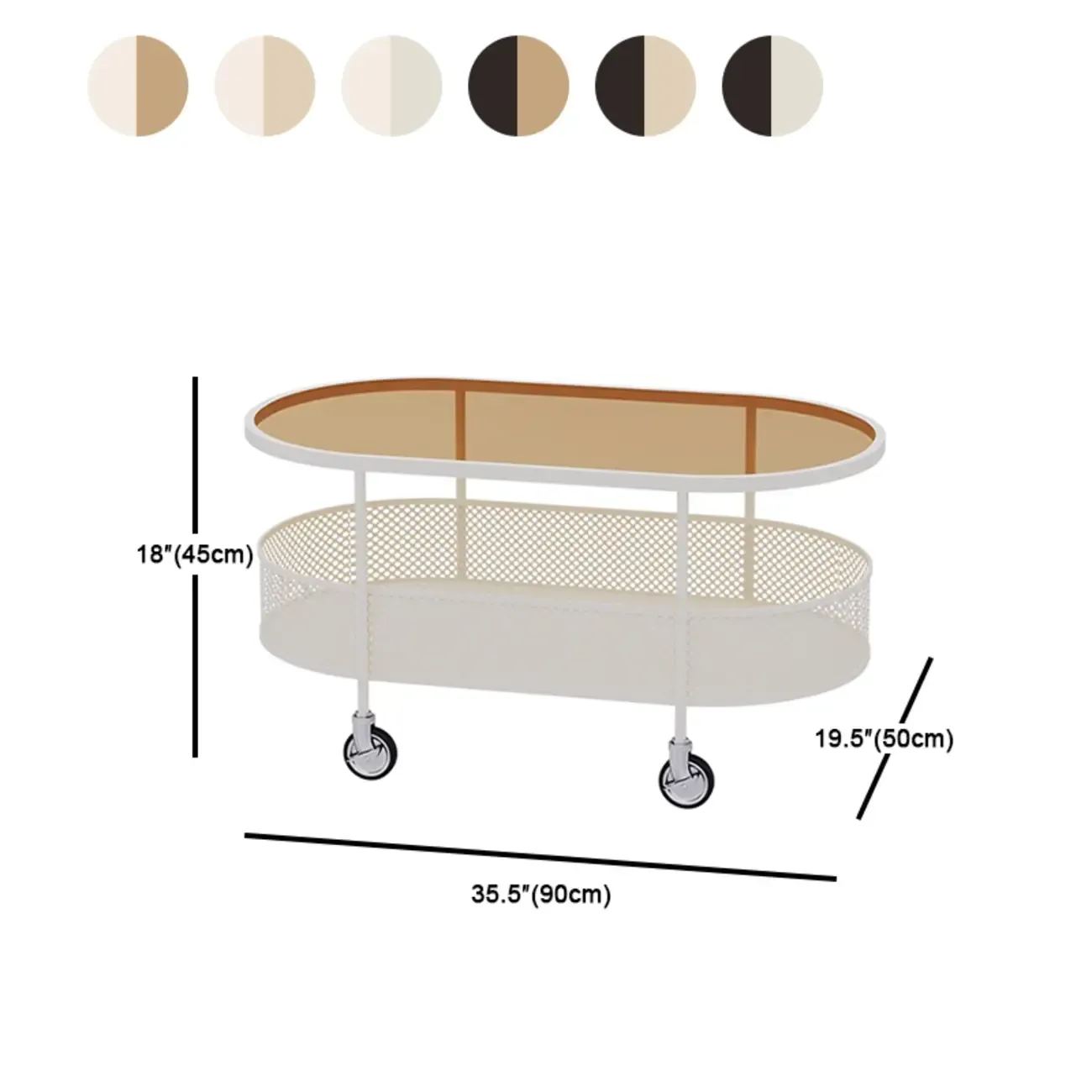 Modern Glass Black Round Coffee Table with Wheels Image - 21