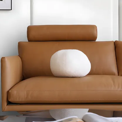 82.5" Brown Leath-Aire 3 Seater Sleeper Sofa Sofa with Pillow Back  Image - 13