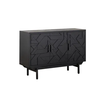 Retro Free-standing Black Kitchen Cabinet for Living Room  Image - 7