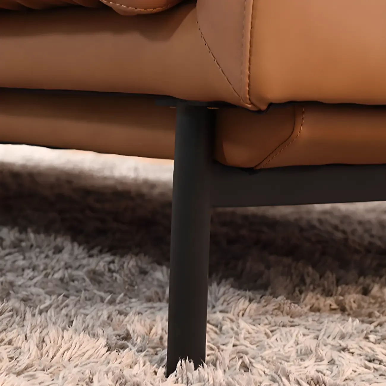 82.5" Brown Leath-Aire 3 Seater Sleeper Sofa Sofa with Pillow Back  Image - 14