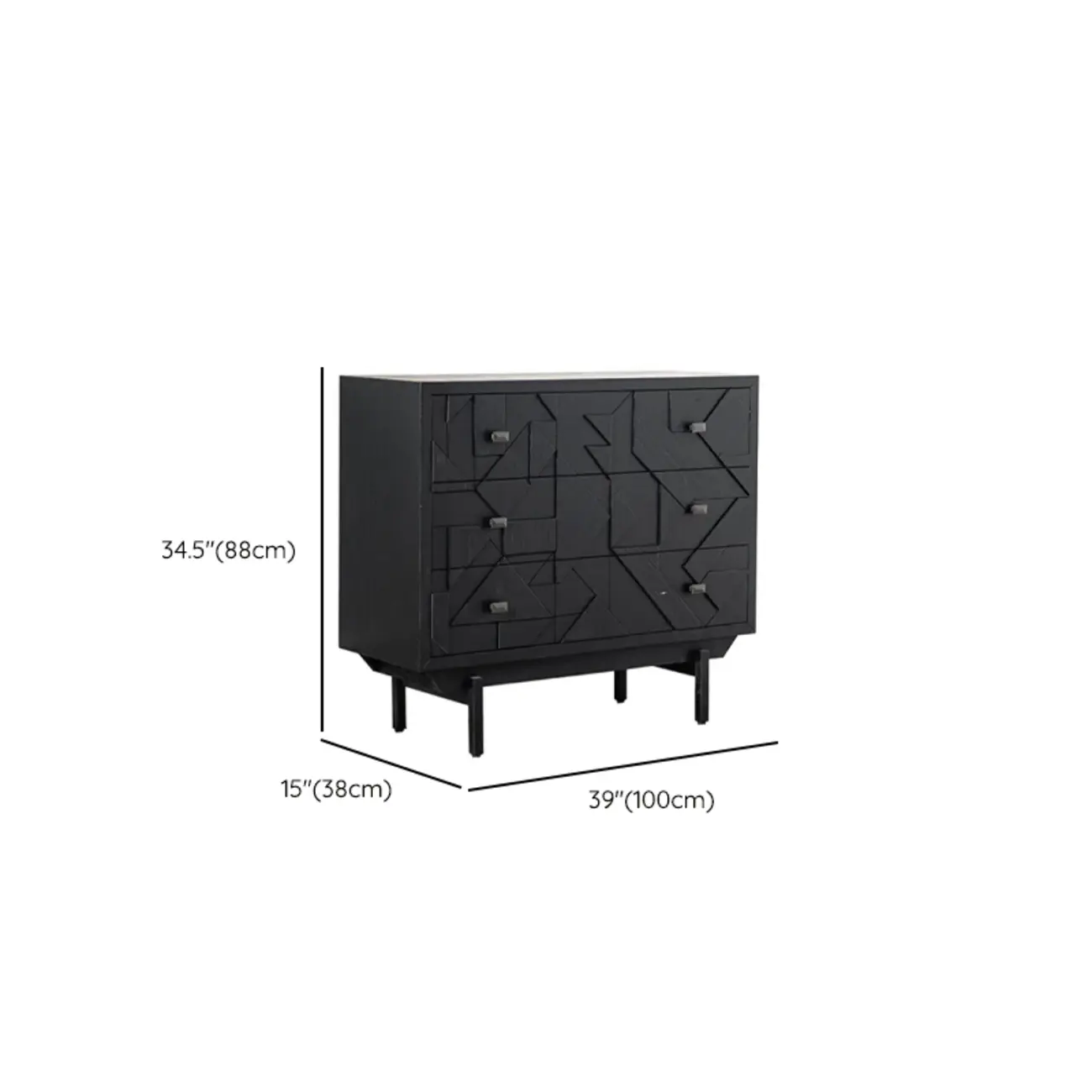 Retro Free-standing Black Kitchen Cabinet for Living Room  Image - 11 | homeyfad