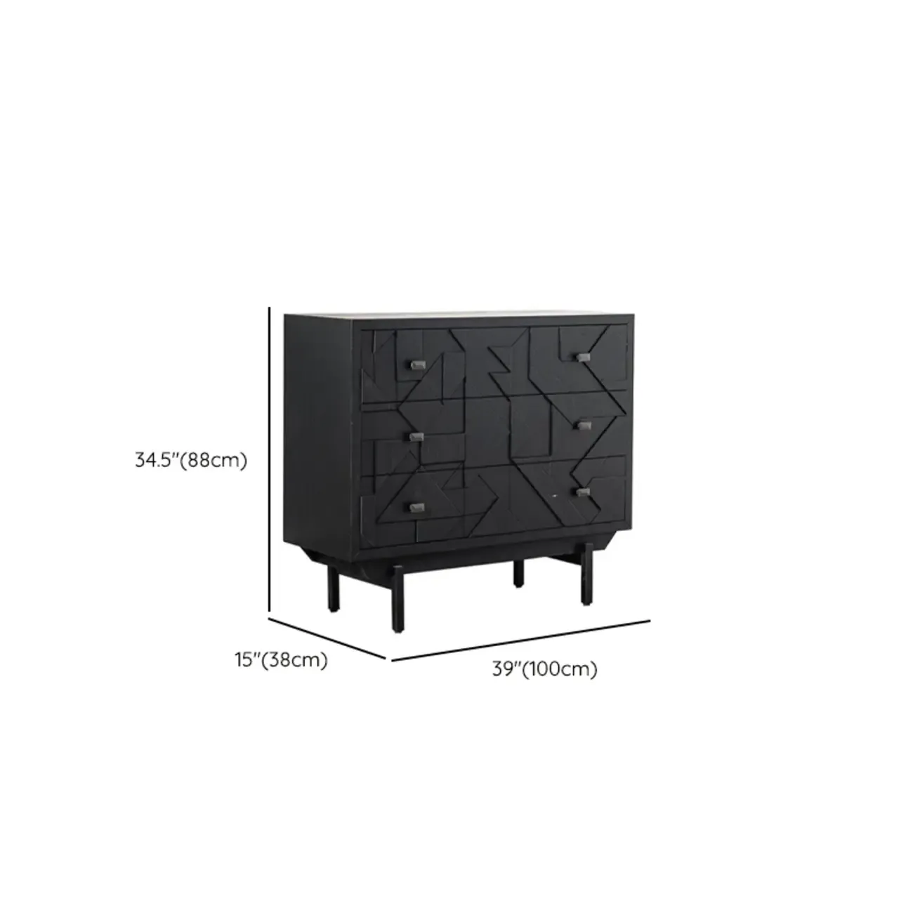 Retro Free-standing Black Kitchen Cabinet for Living Room  Image - 11