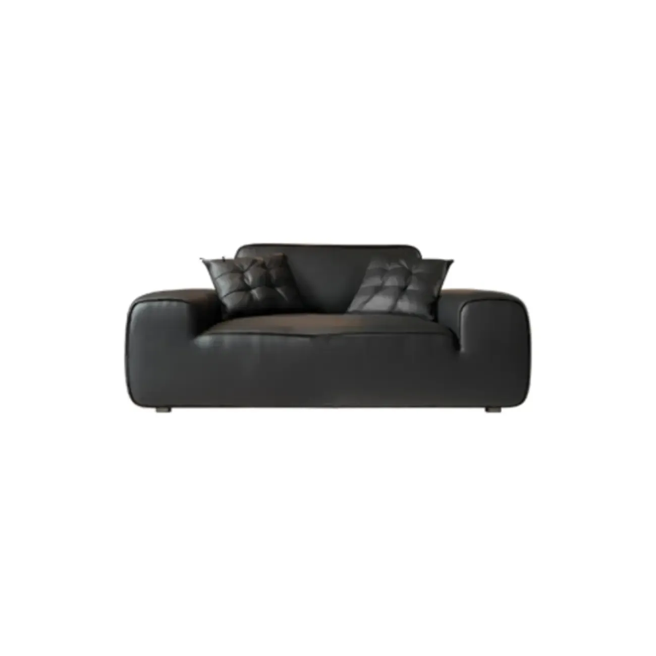110.2"L Modern Black Leather Modular Sofa for Living Room Image - 2