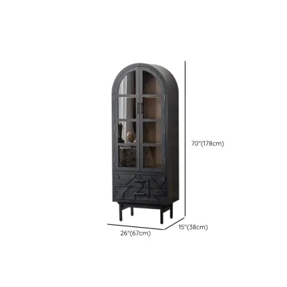 Retro Free-standing Black Kitchen Cabinet for Living Room  Image - 12
