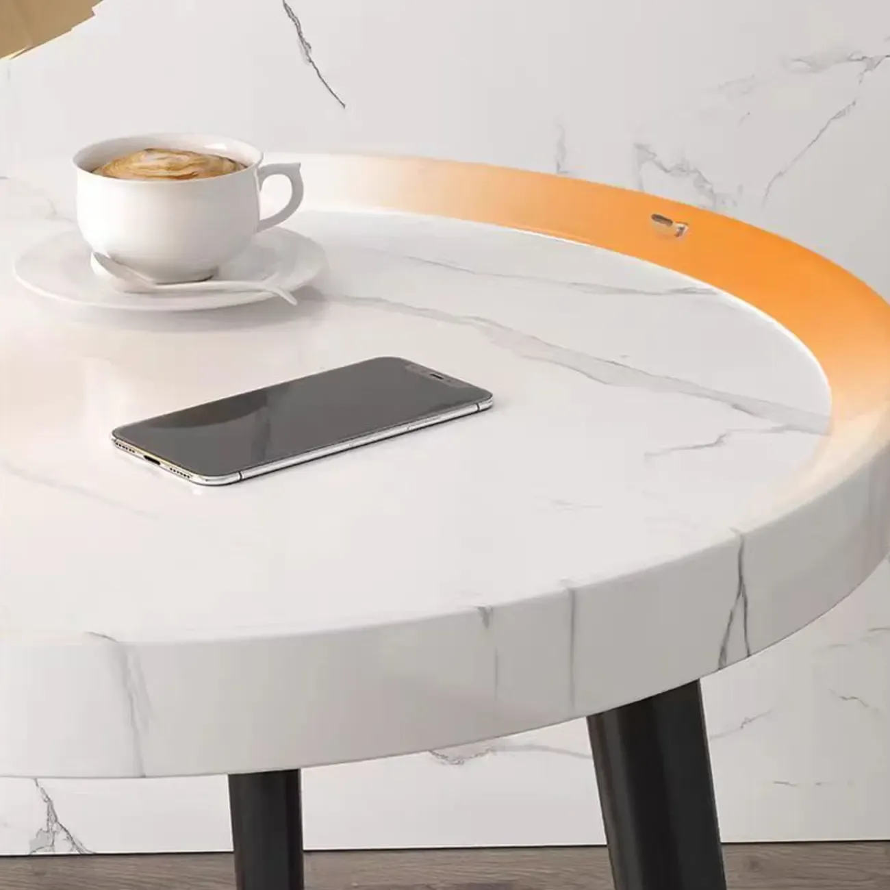 Round End Table with 2-tier Storage Shelves Image - 7