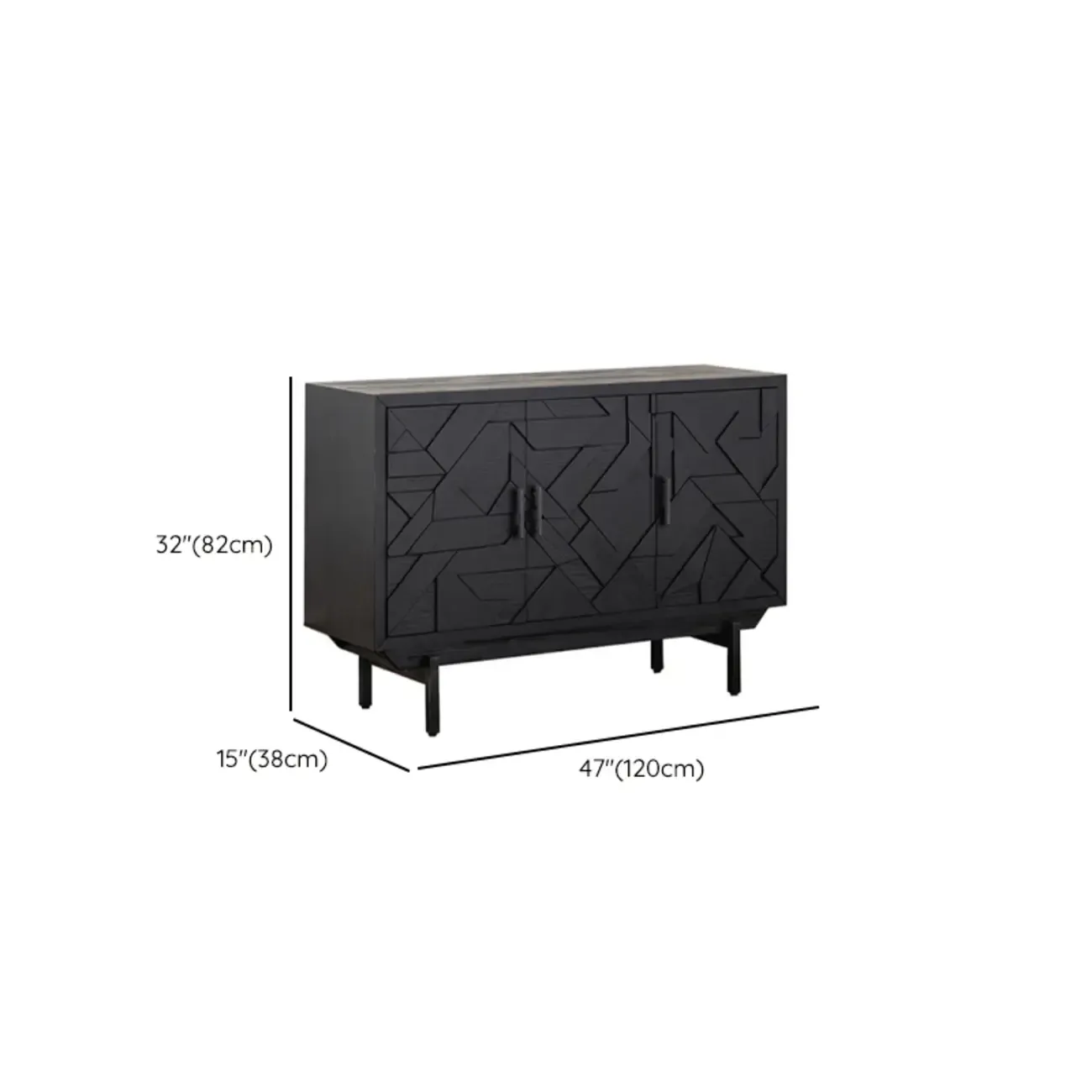 Retro Free-standing Black Kitchen Cabinet for Living Room  Image - 14