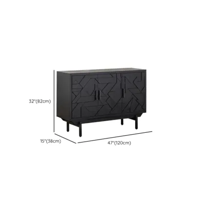 Retro Free-standing Black Kitchen Cabinet for Living Room  Image - 14