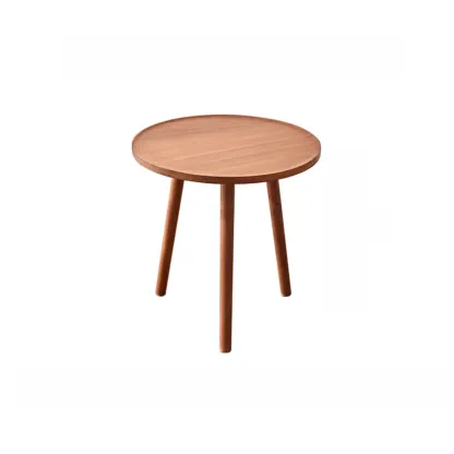 Modern Wooden Flower-Shaped Side Table for Living Room Image - 5