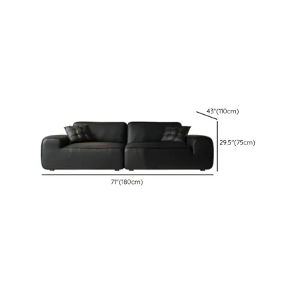 110.2"L Modern Black Leather Modular Sofa for Living Room Image - 11