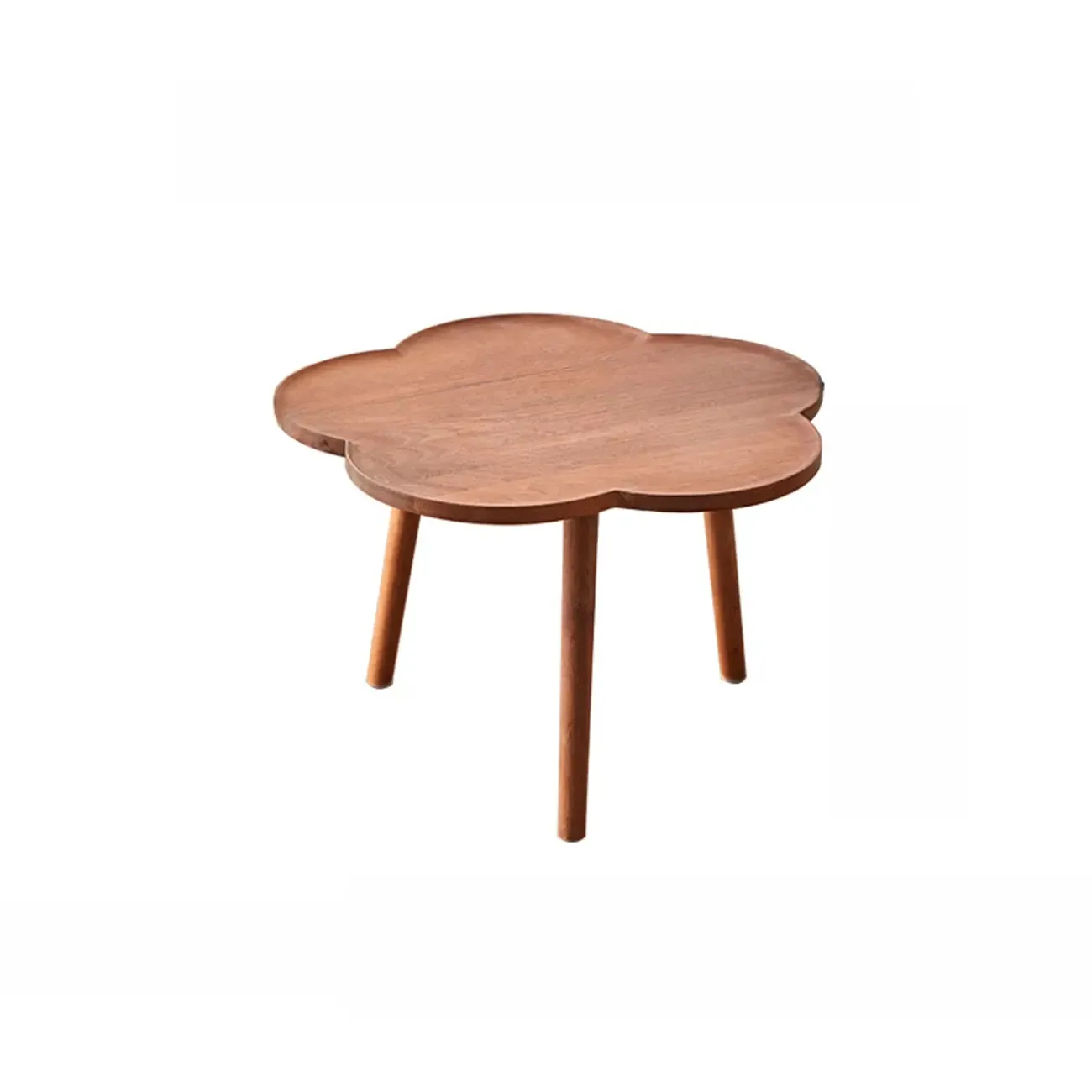Modern Wooden Flower-Shaped Side Table for Living Room Image - 10