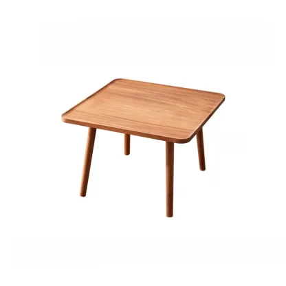 Modern Wooden Flower-Shaped Side Table for Living Room Image - 12