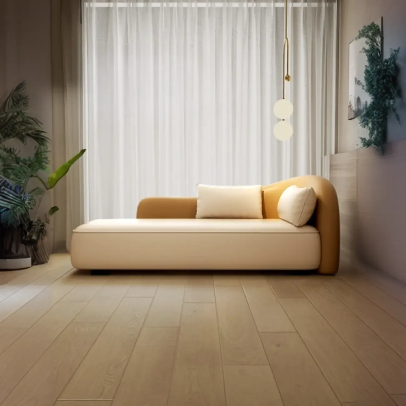Modern Upholstered Reclining Chaise Chairs for Living Room with 2 Pillows Image - 1