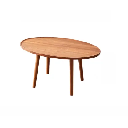 Modern Wooden Flower-Shaped Side Table for Living Room Image - 13