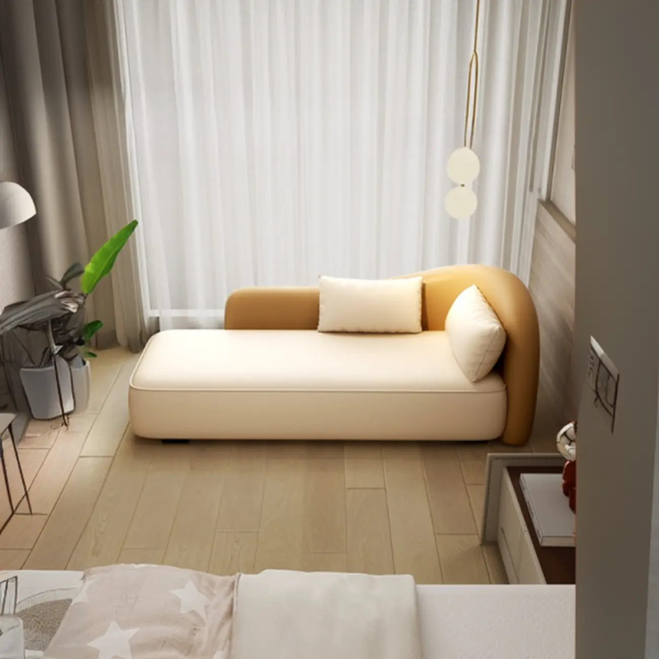 Modern Upholstered Reclining Chaise Chairs for Living Room with 2 Pillows Image - 5 | homeyfad
