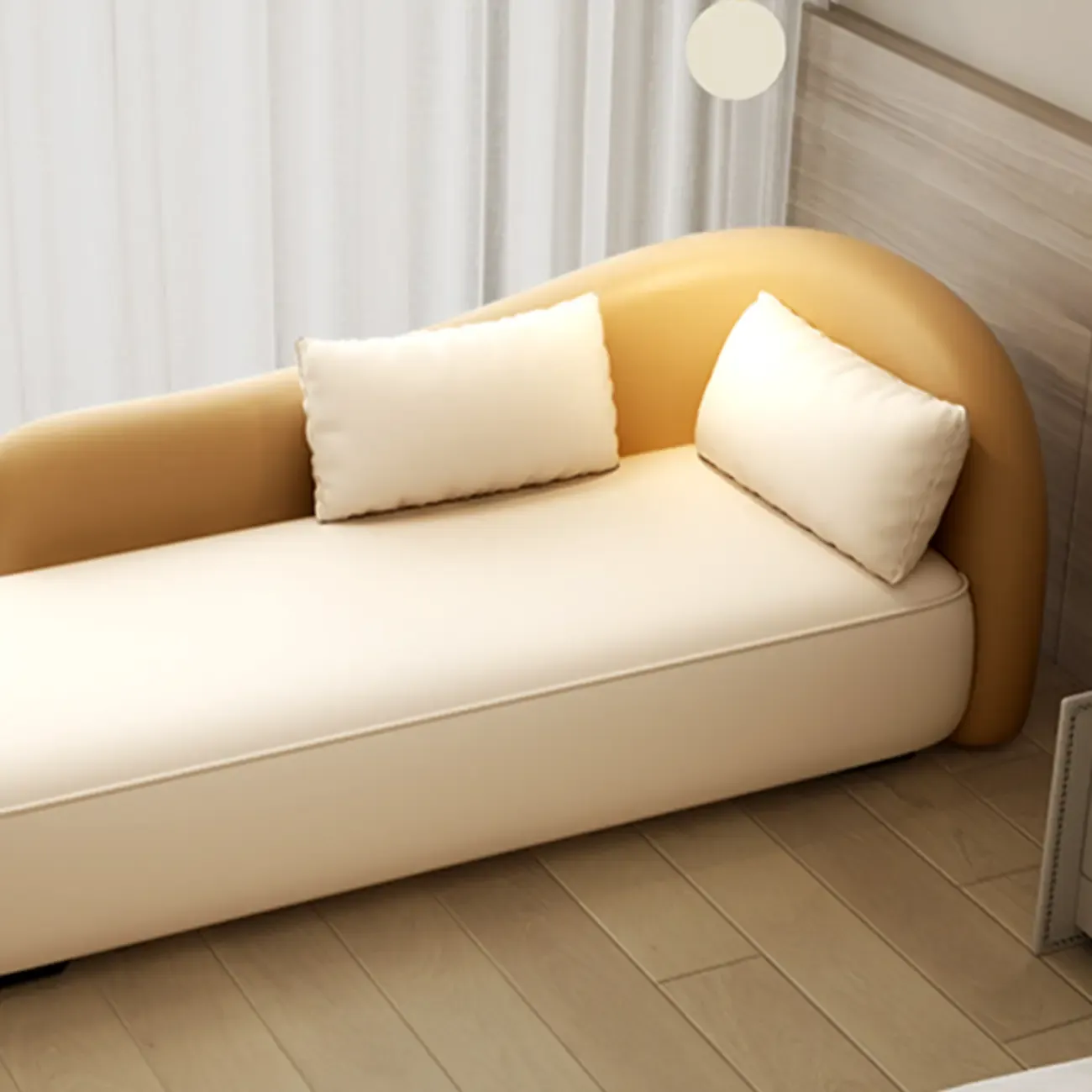 Modern Upholstered Reclining Chaise Chairs for Living Room with 2 Pillows Image - 9