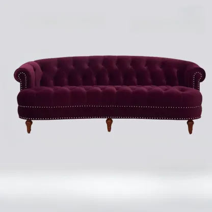 81.5" Classic Leather Flannel Loveseat 3 Seater Tuxedo Arm Sofa  Image - 7