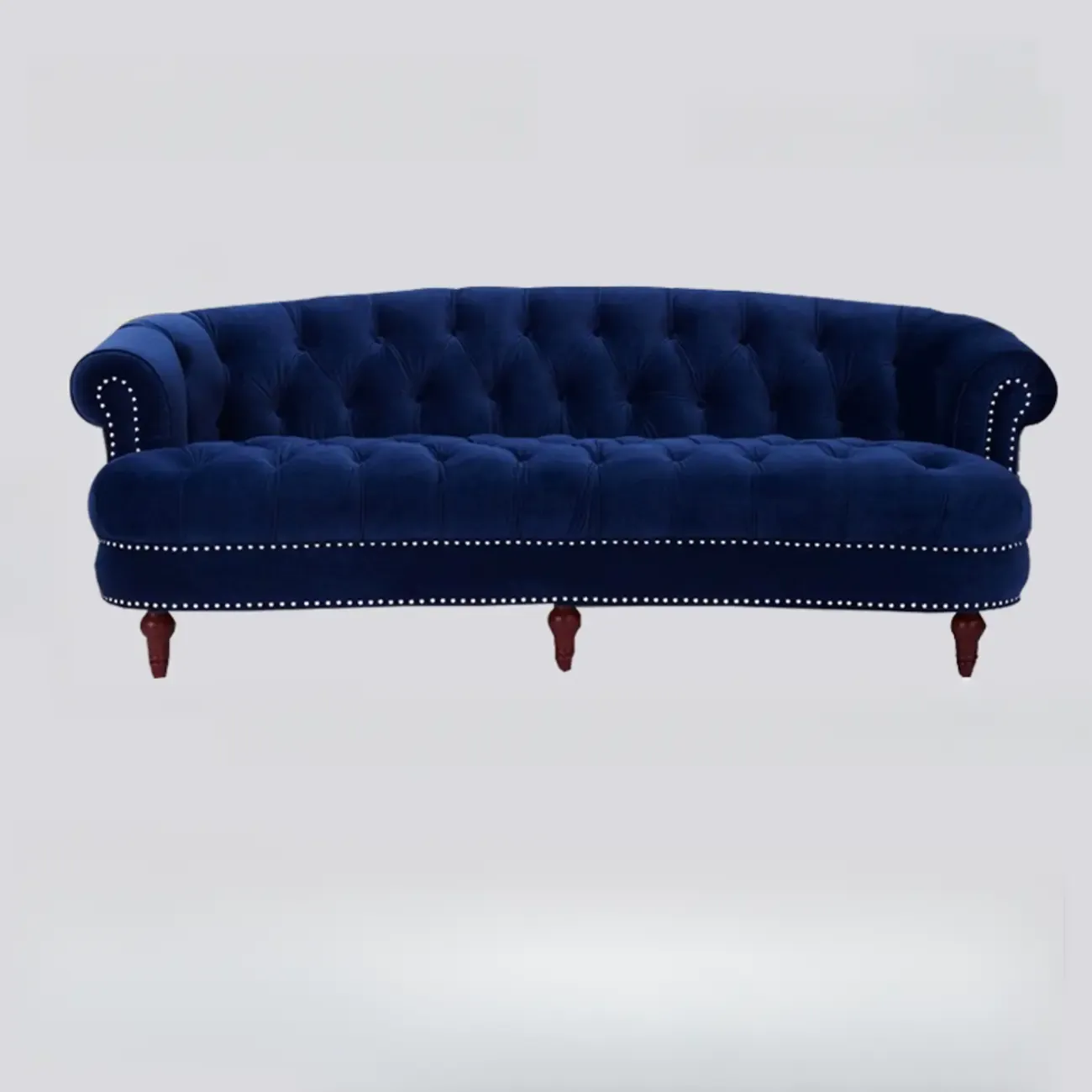 81.5" Classic Leather Flannel Loveseat 3 Seater Tuxedo Arm Sofa Image - 9