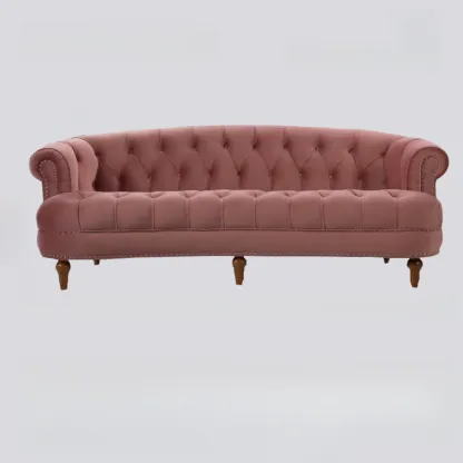 81.5" Classic Leather Flannel Loveseat 3 Seater Tuxedo Arm Sofa  Image - 13