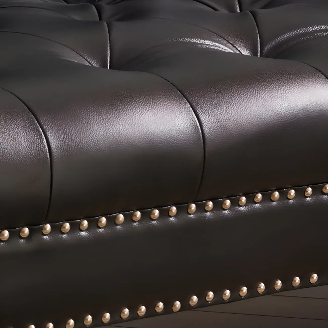 81.5" Classic Leather Flannel Loveseat 3 Seater Tuxedo Arm Sofa  Image - 17