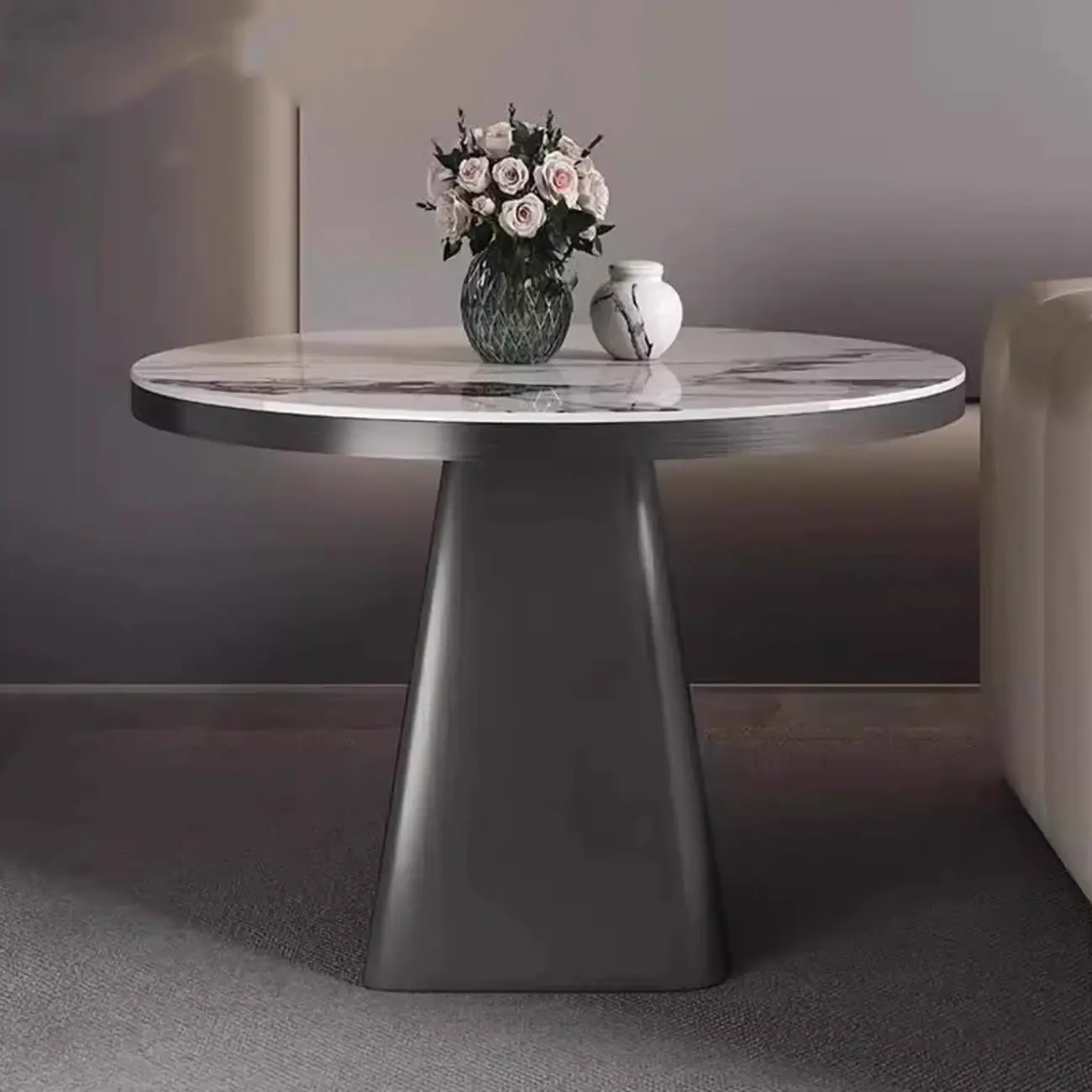 Black Square Sintered Stone Top End Table for Living Room Image - 5 | homeyfad