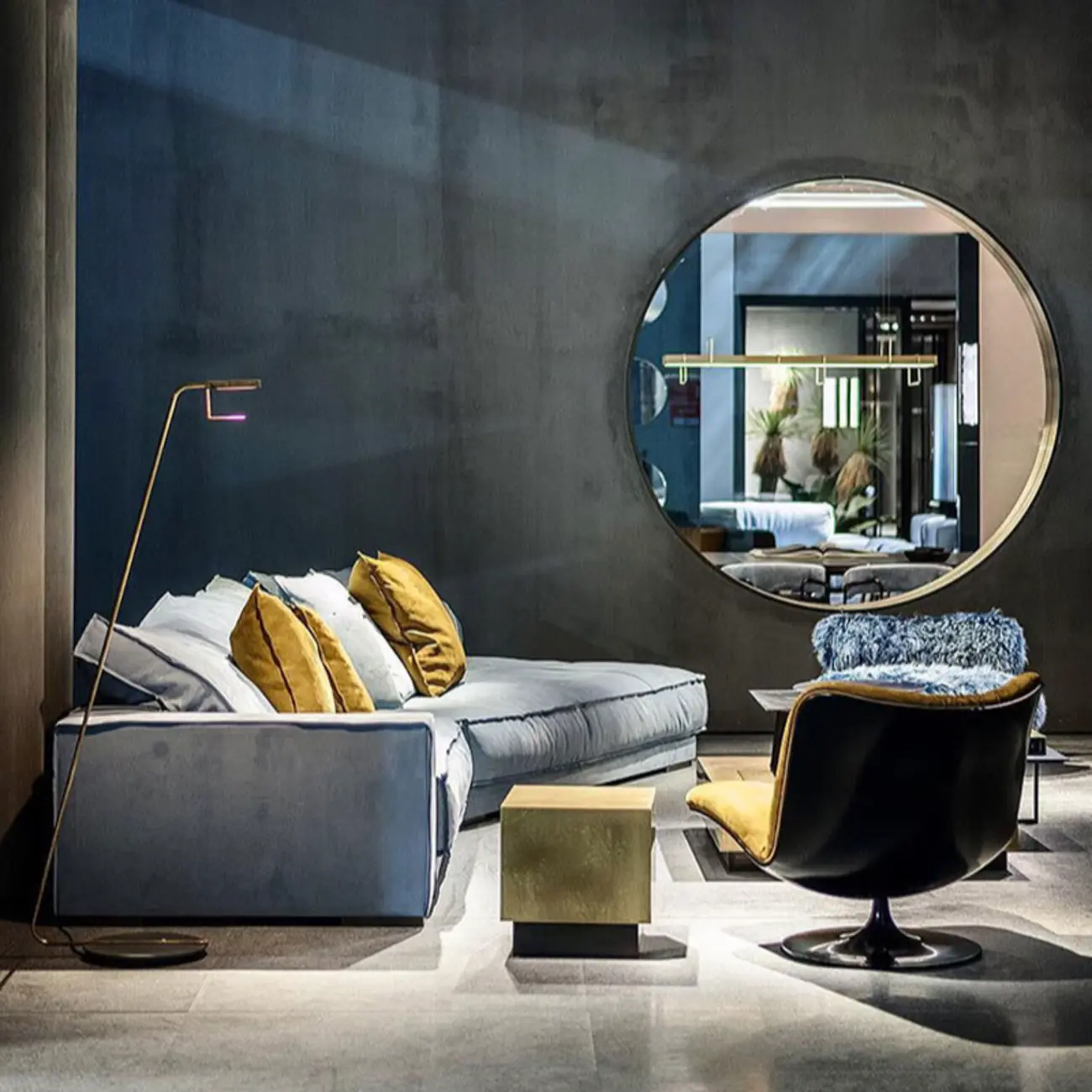 Modern Grey Nappa Sectional Sofa with Pillows for Living Room Image - 3 | homeyfad