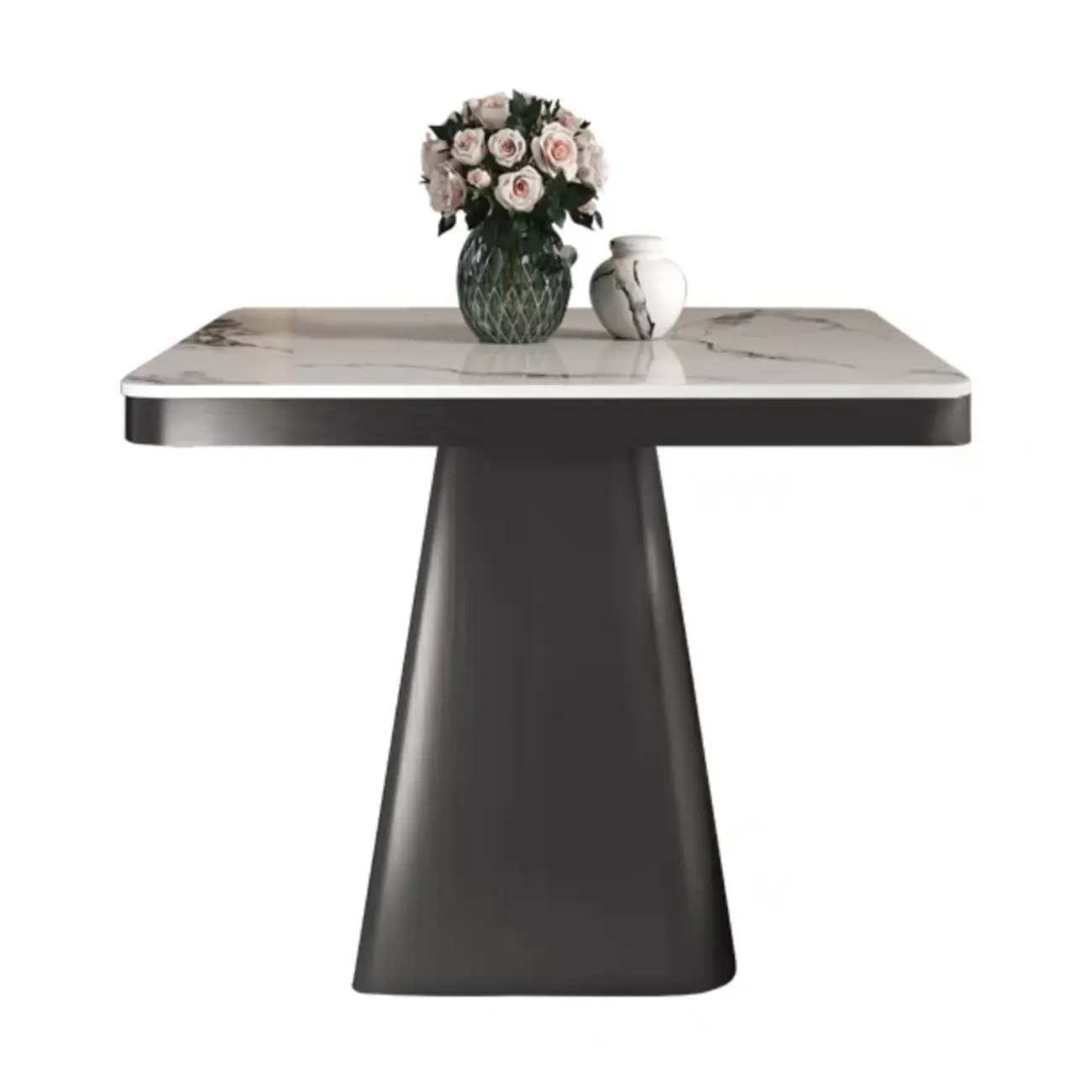 Black Square Sintered Stone Top End Table for Living Room Image - 7 | homeyfad