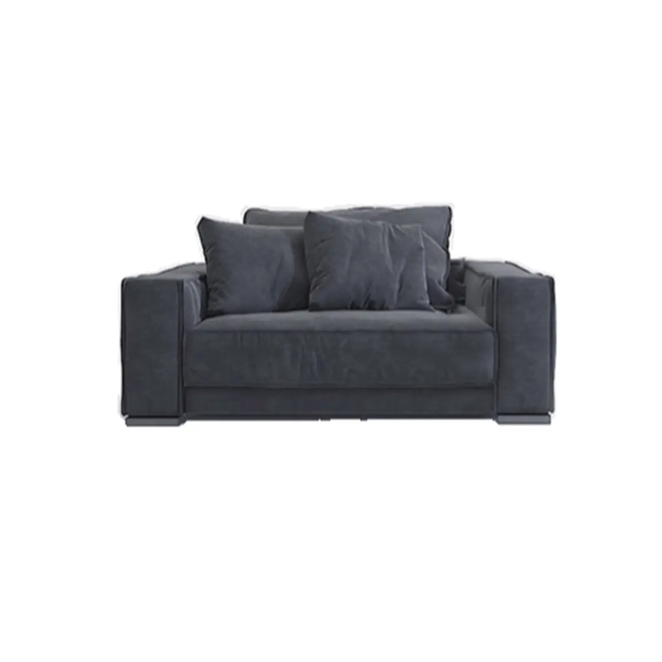 Modern Grey Nappa Sectional Sofa with Pillows for Living Room Image - 5 | homeyfad