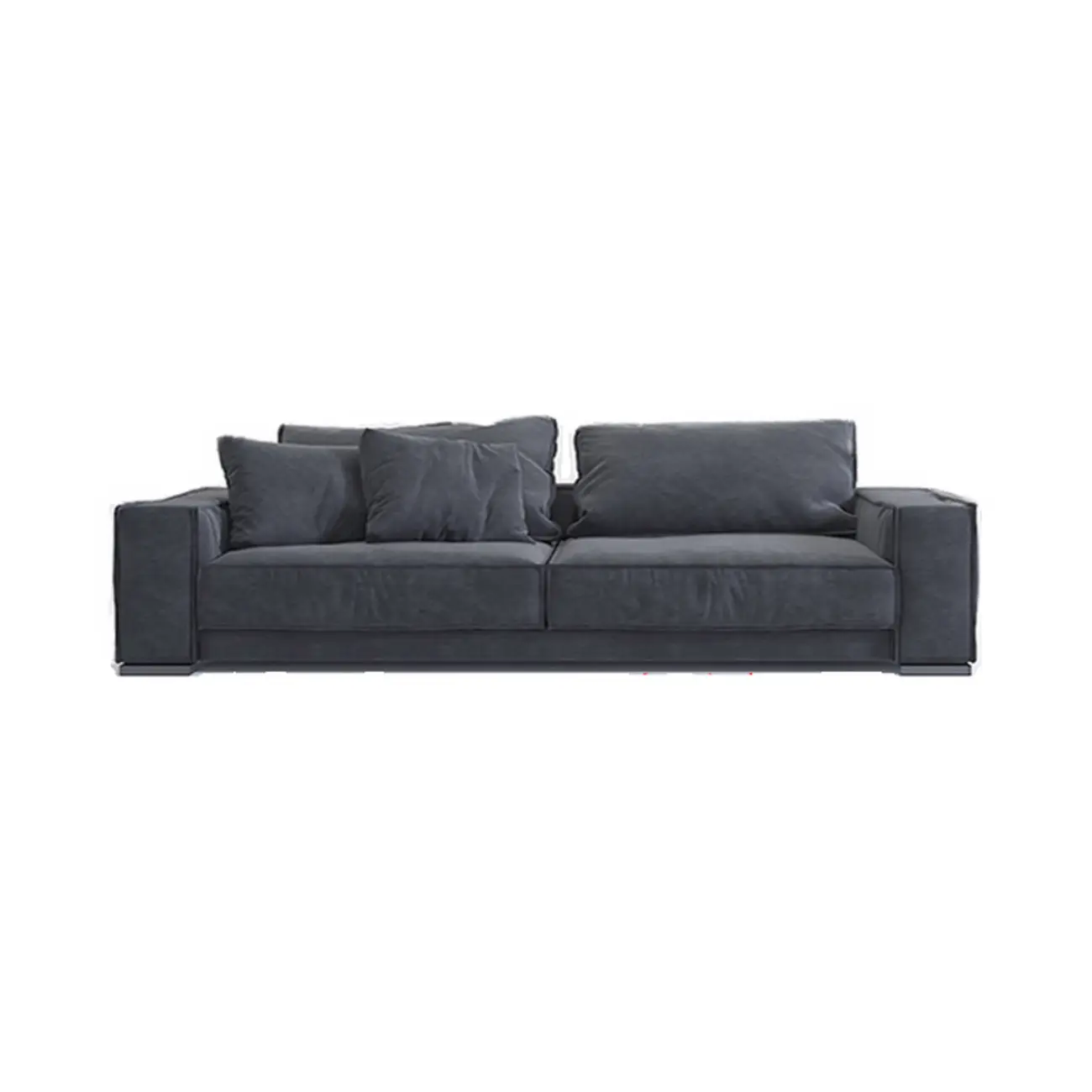 Modern Grey Nappa Sectional Sofa with Pillows for Living Room Image - 9 | homeyfad