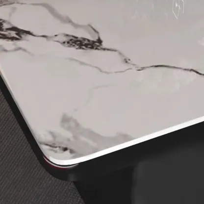 Black Square Sintered Stone Top End Table for Living Room Image - 10