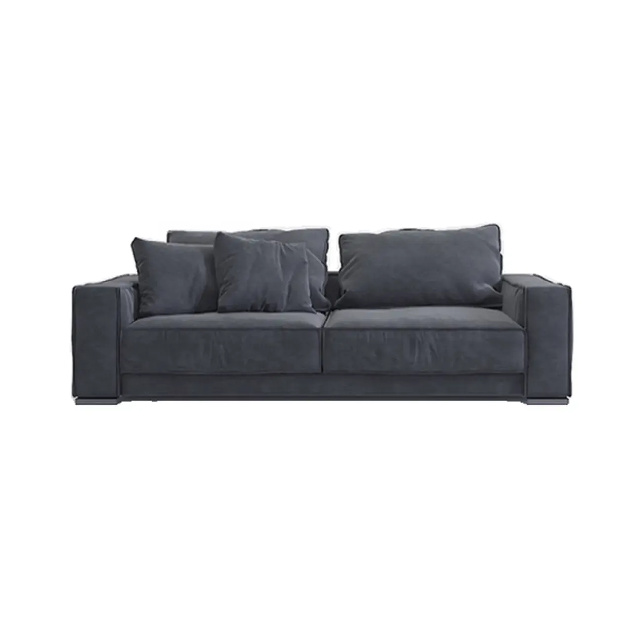 Modern Grey Nappa Sectional Sofa with Pillows for Living Room Image - 10