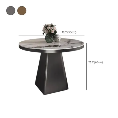 Black Square Sintered Stone Top End Table for Living Room #size