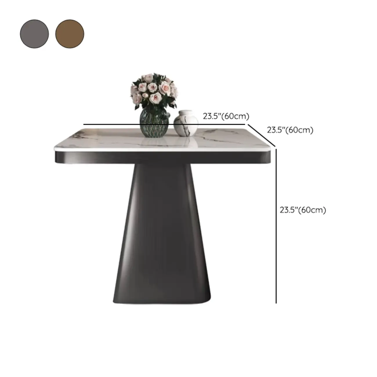 Black Square Sintered Stone Top End Table for Living Room Image - 18 | homeyfad