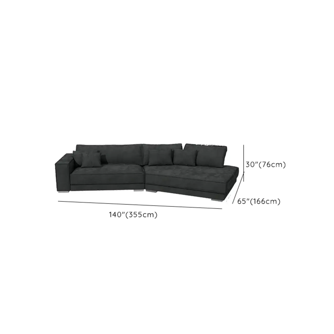 Modern Grey Nappa Sectional Sofa with Pillows for Living Room Image - 22 | homeyfad